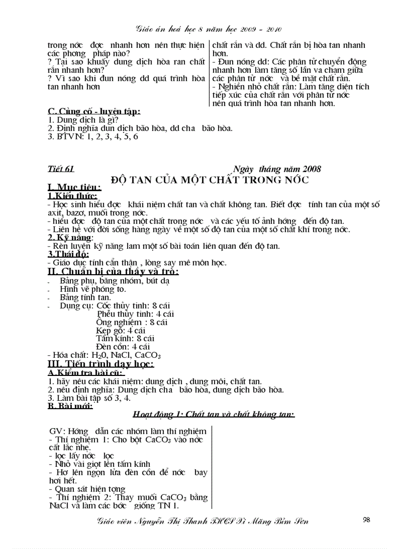 image for page Giáo án hóa học 8 năm 2009 2010