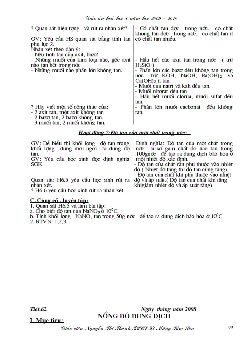 image for page Giáo án hóa học 8 năm 2009 2010