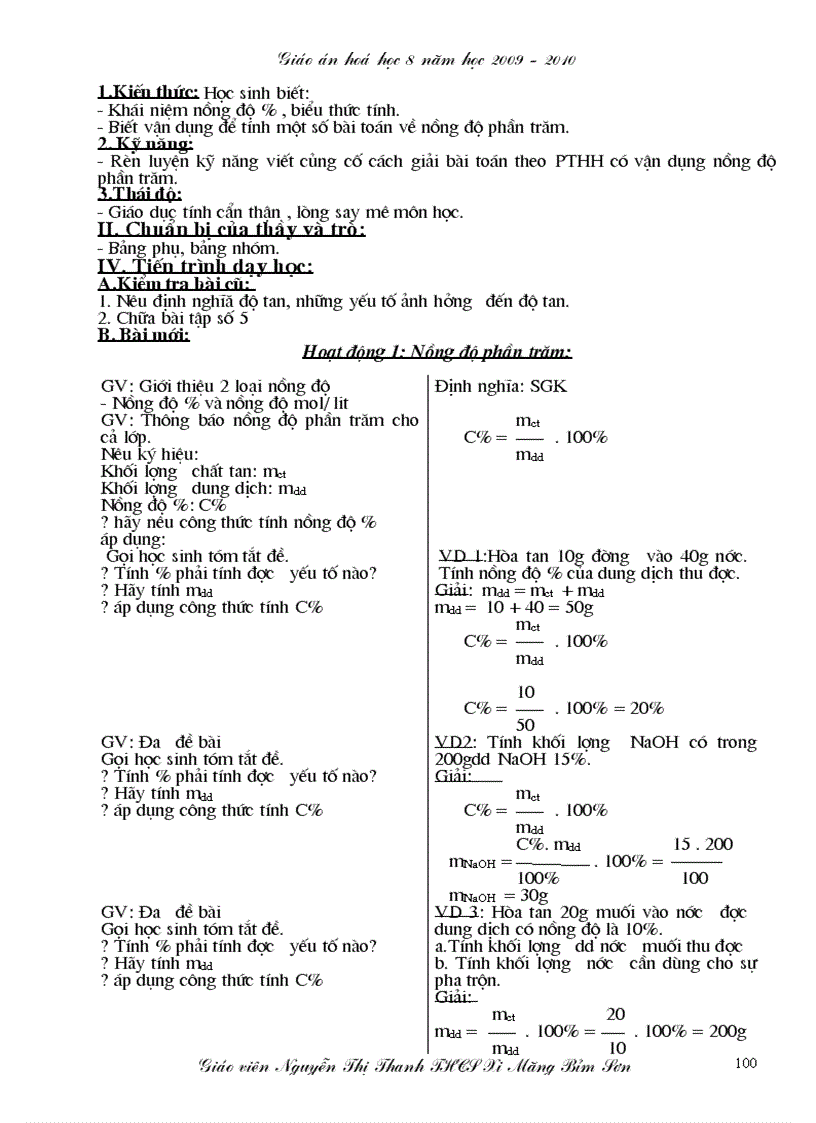 image for page Giáo án hóa học 8 năm 2009 2010