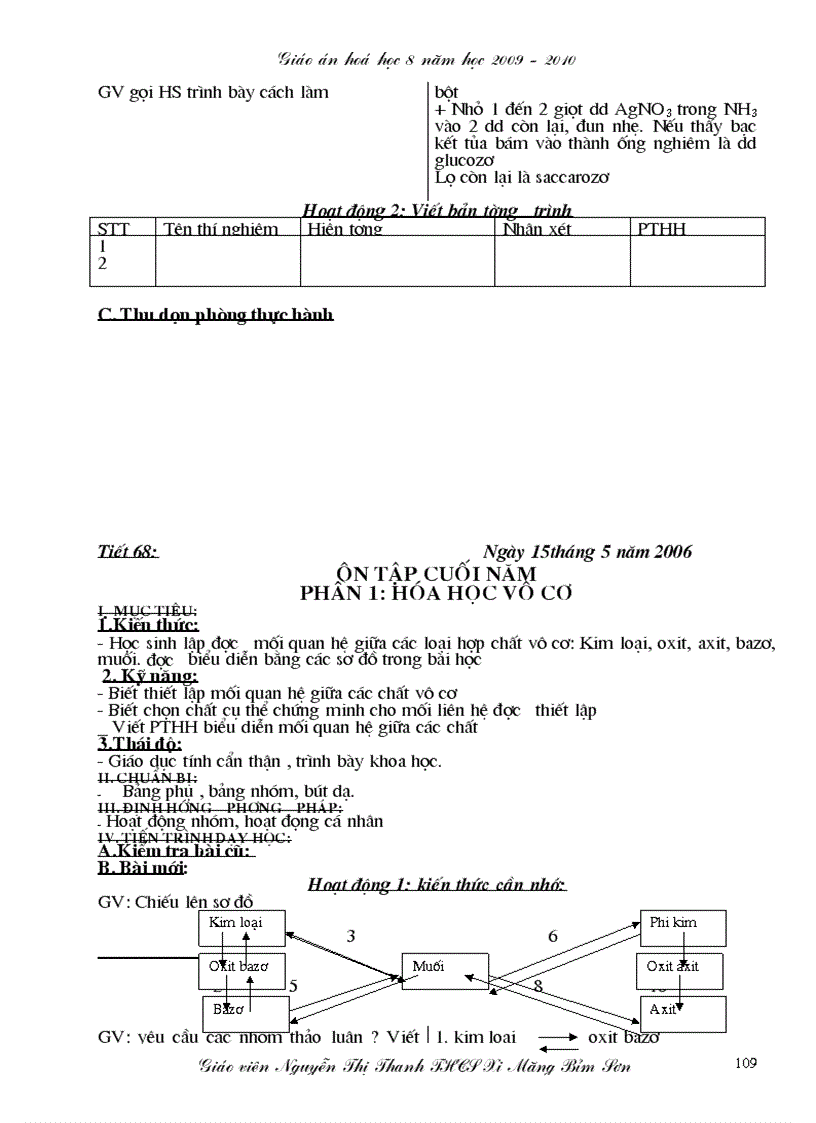 image for page Giáo án hóa học 8 năm 2009 2010