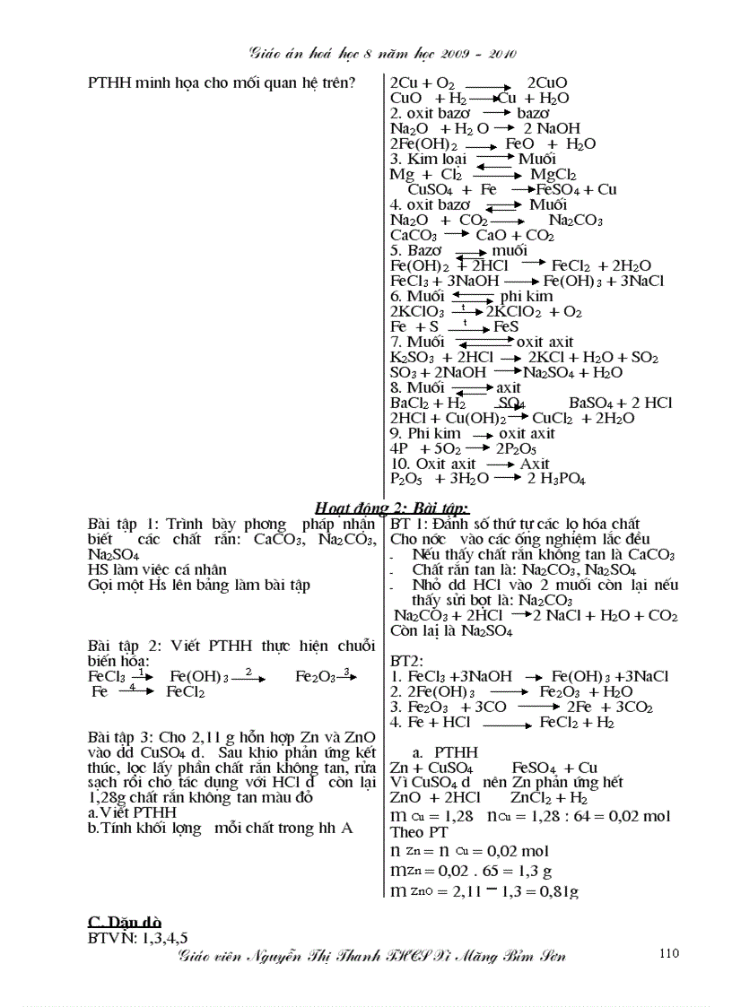 image for page Giáo án hóa học 8 năm 2009 2010