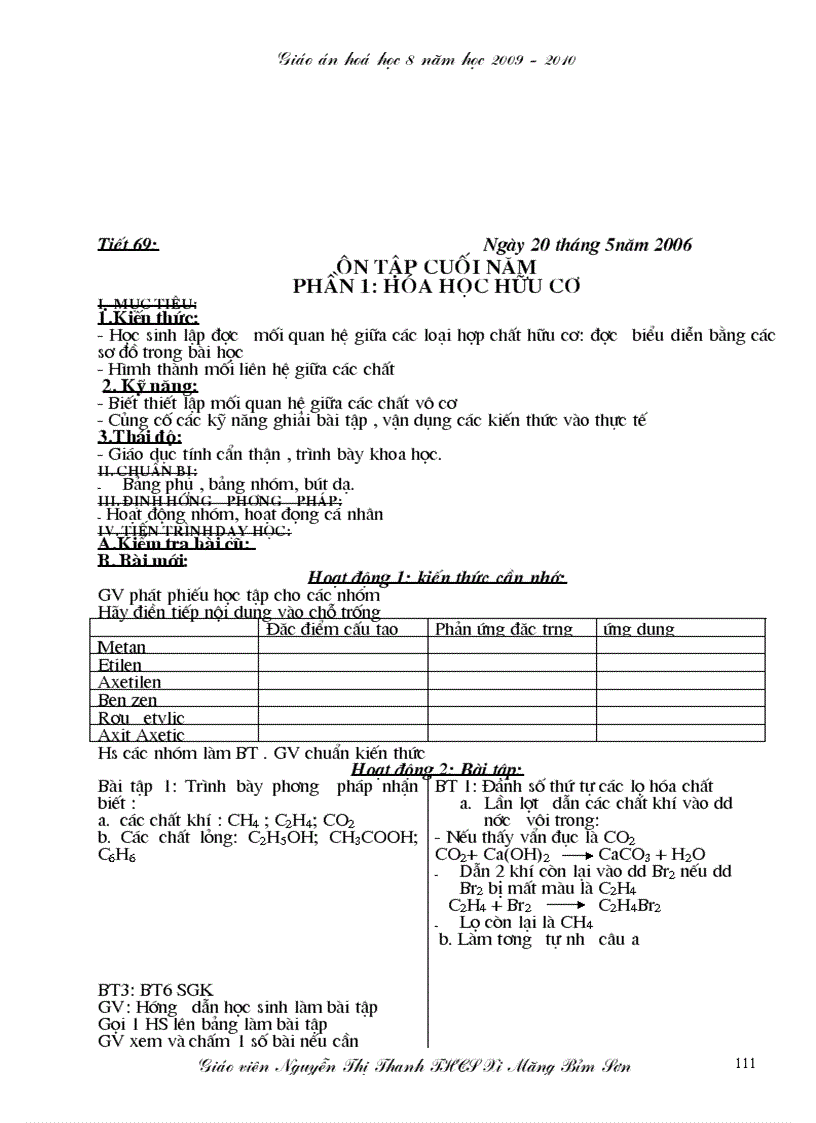 image for page Giáo án hóa học 8 năm 2009 2010