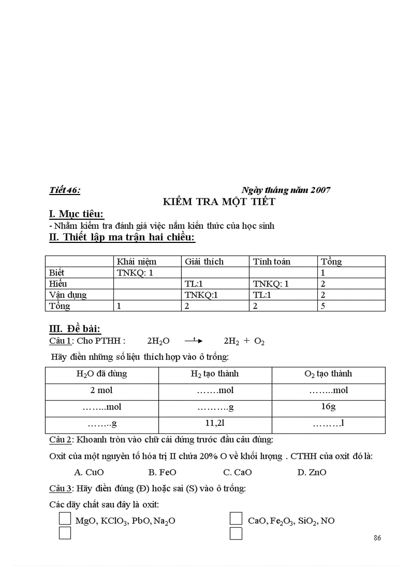 image for page Giáo án hóa học 8 năm học 2010 1011 NT