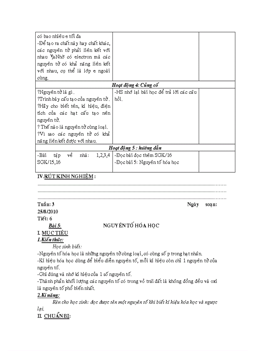 image for page Giao an HOA HOC 8 soan theo chuan KT KN 2010