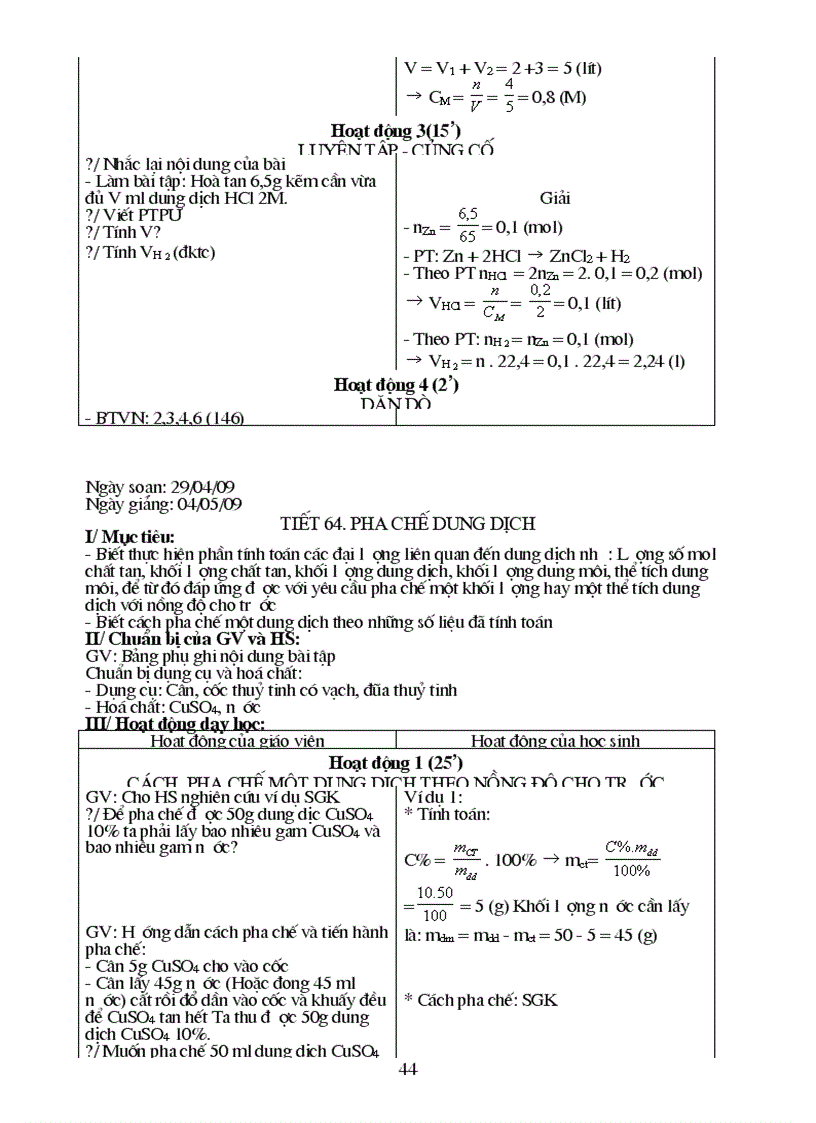 image for page Giáo án hóa học kì 2 new