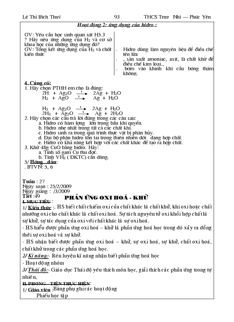 image for page Giao an hoa hoc lop 8 nam hoc 2009 2010