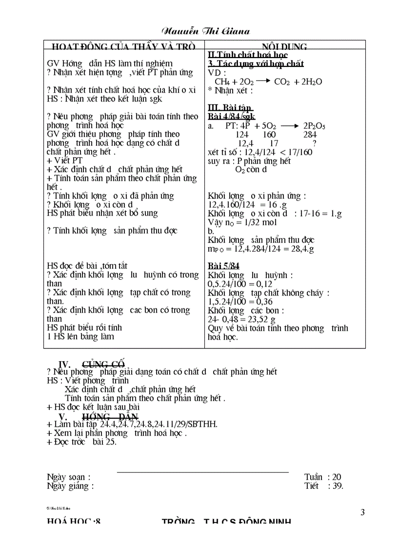 image for page Giao an Hoa ky II