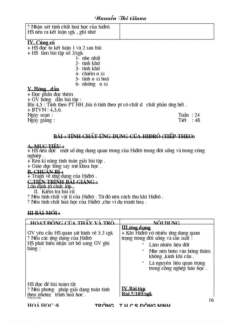 image for page Giao an Hoa ky II