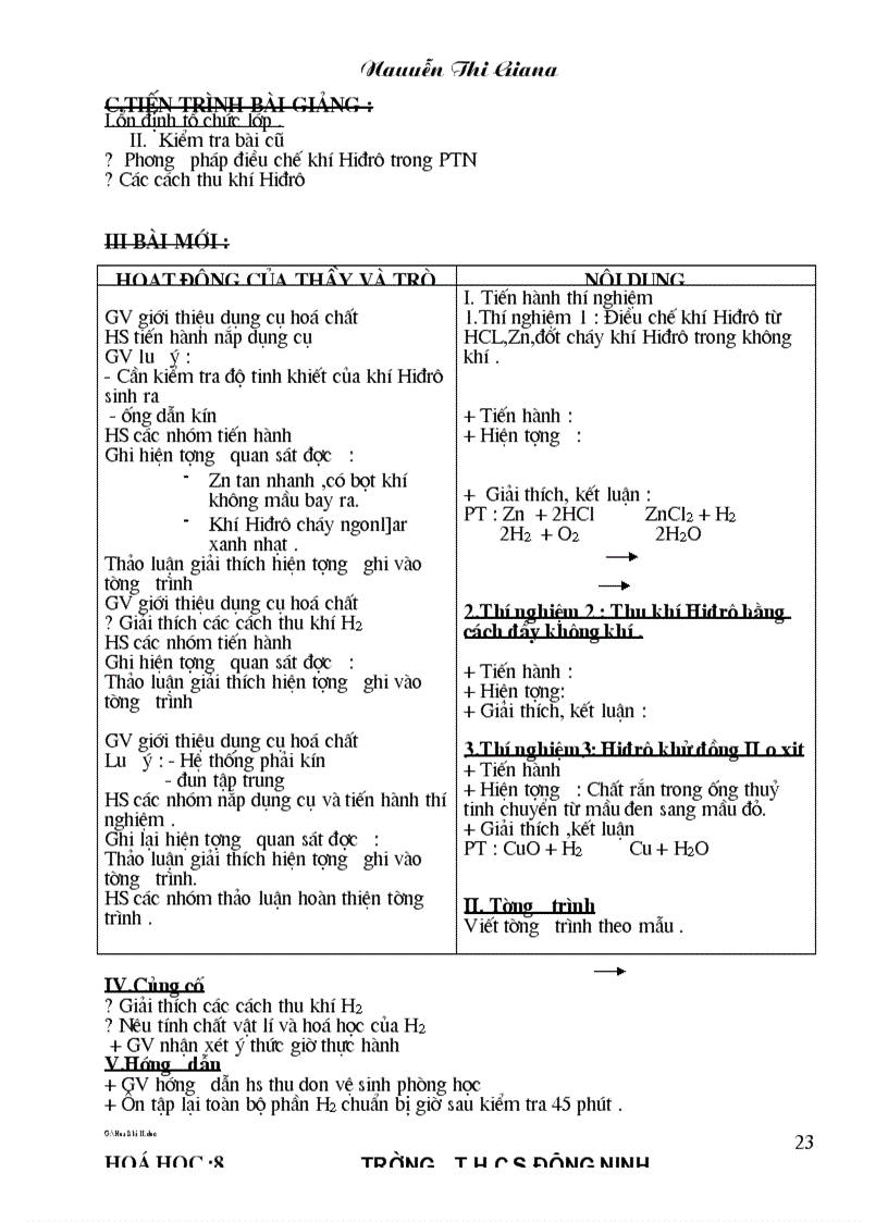 image for page Giao an Hoa ky II