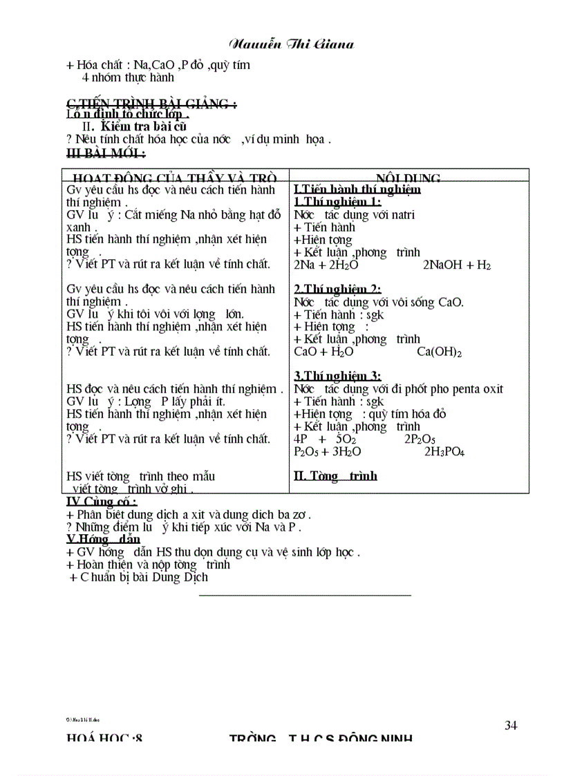 image for page Giao an Hoa ky II