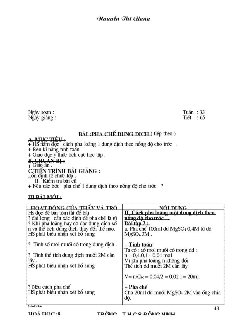 image for page Giao an Hoa ky II