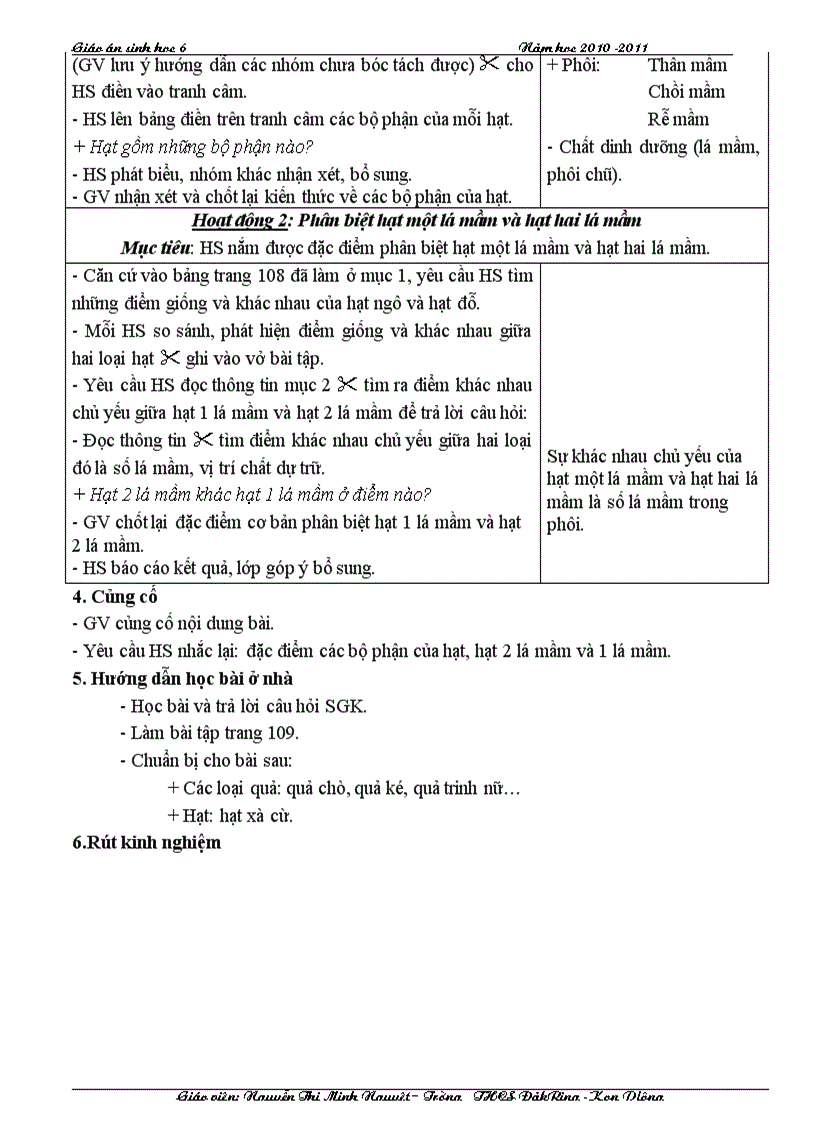 image for page Giáo án sinh 6 cktkn 2011