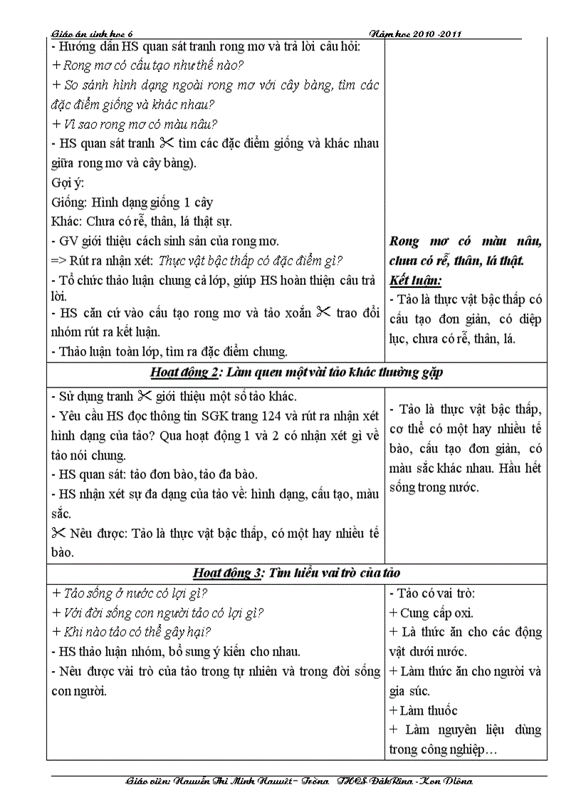 image for page Giáo án sinh 6 cktkn 2011