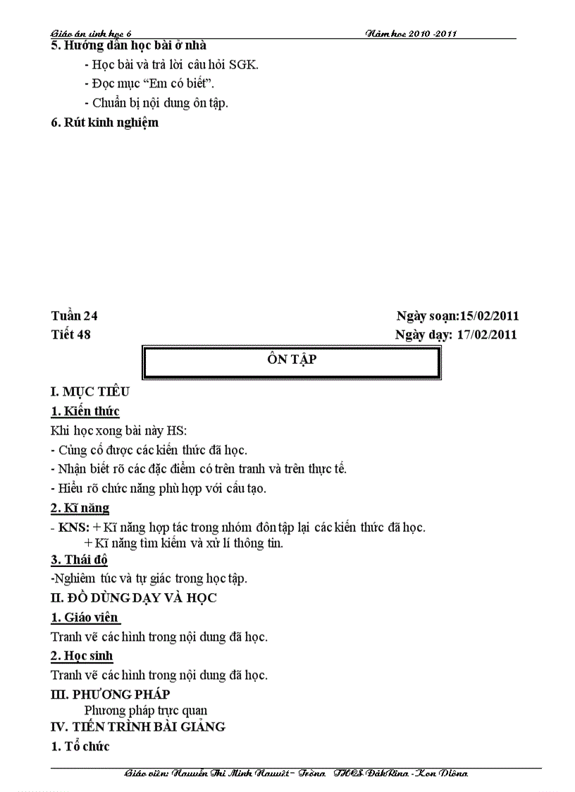 image for page Giáo án sinh 6 cktkn 2011