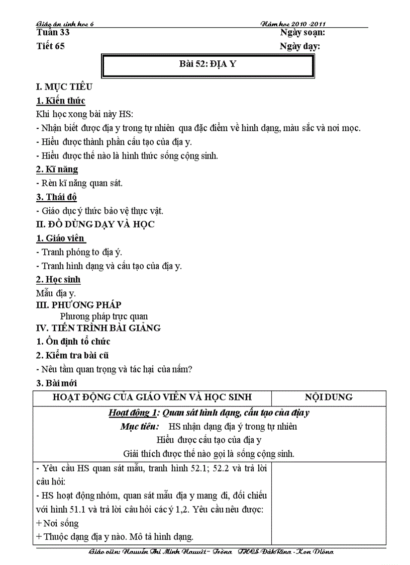 image for page Giáo án sinh 6 cktkn 2011