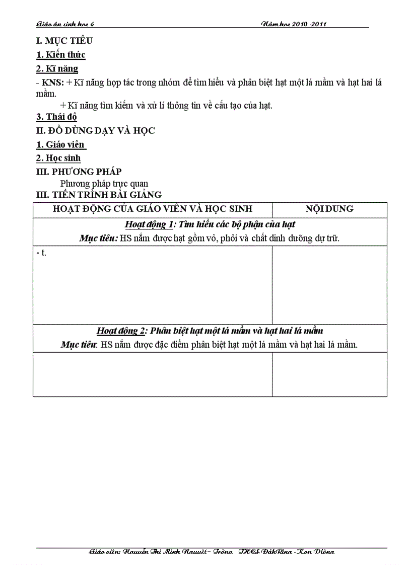 image for page Giáo án sinh 6 cktkn 2011