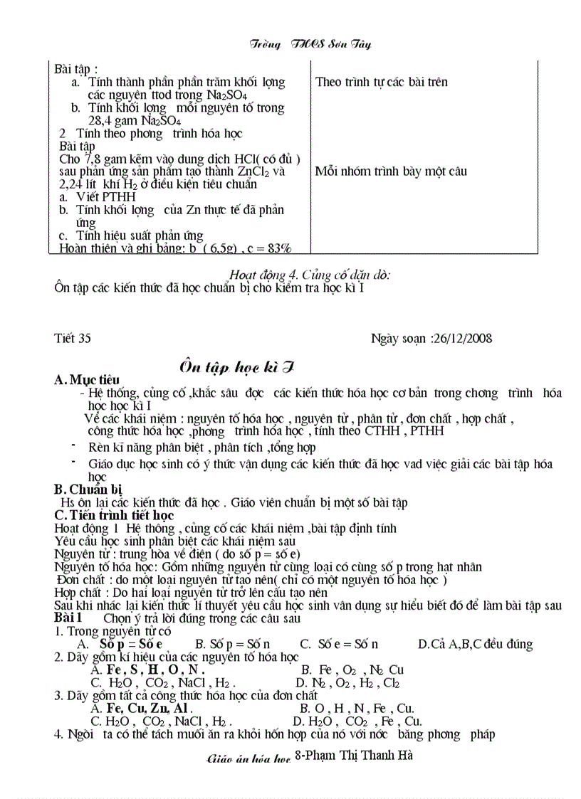 image for page Giáo an tiết 6 hóa học 8