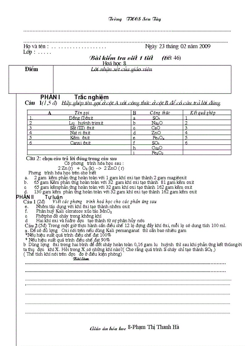 image for page Giáo an tiết 6 hóa học 8