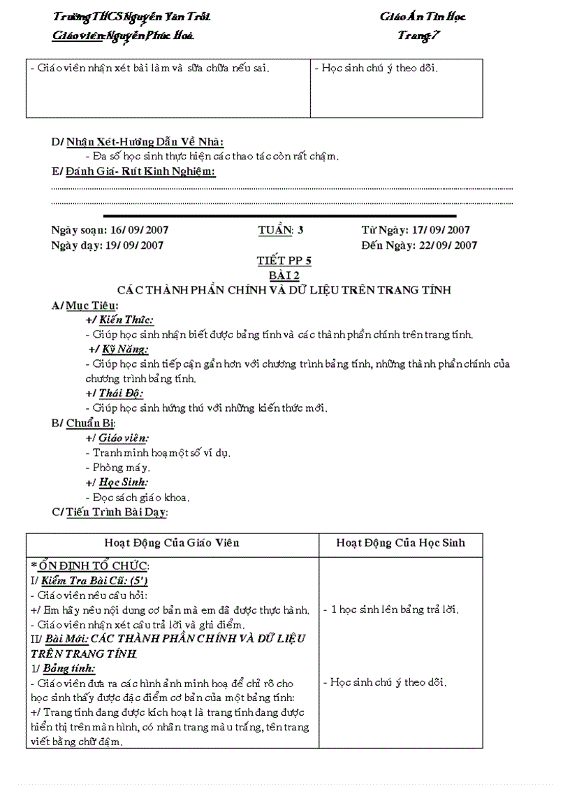 image for page Giáo án tin học 7 2 cột