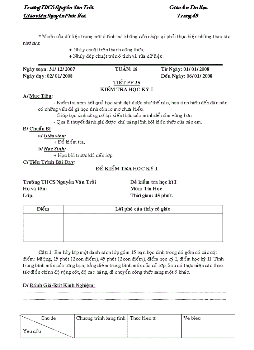 image for page Giáo án tin học 7 2 cột