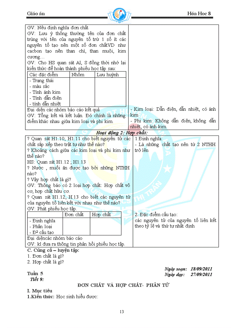 image for page Giáo án Hóa 8 mới 1