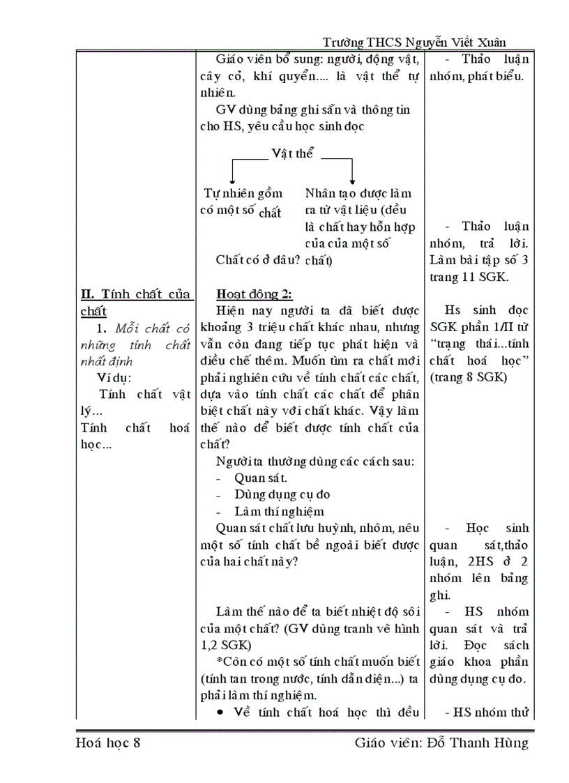 Giáo án hóa học 8 hoàn chỉnh 1