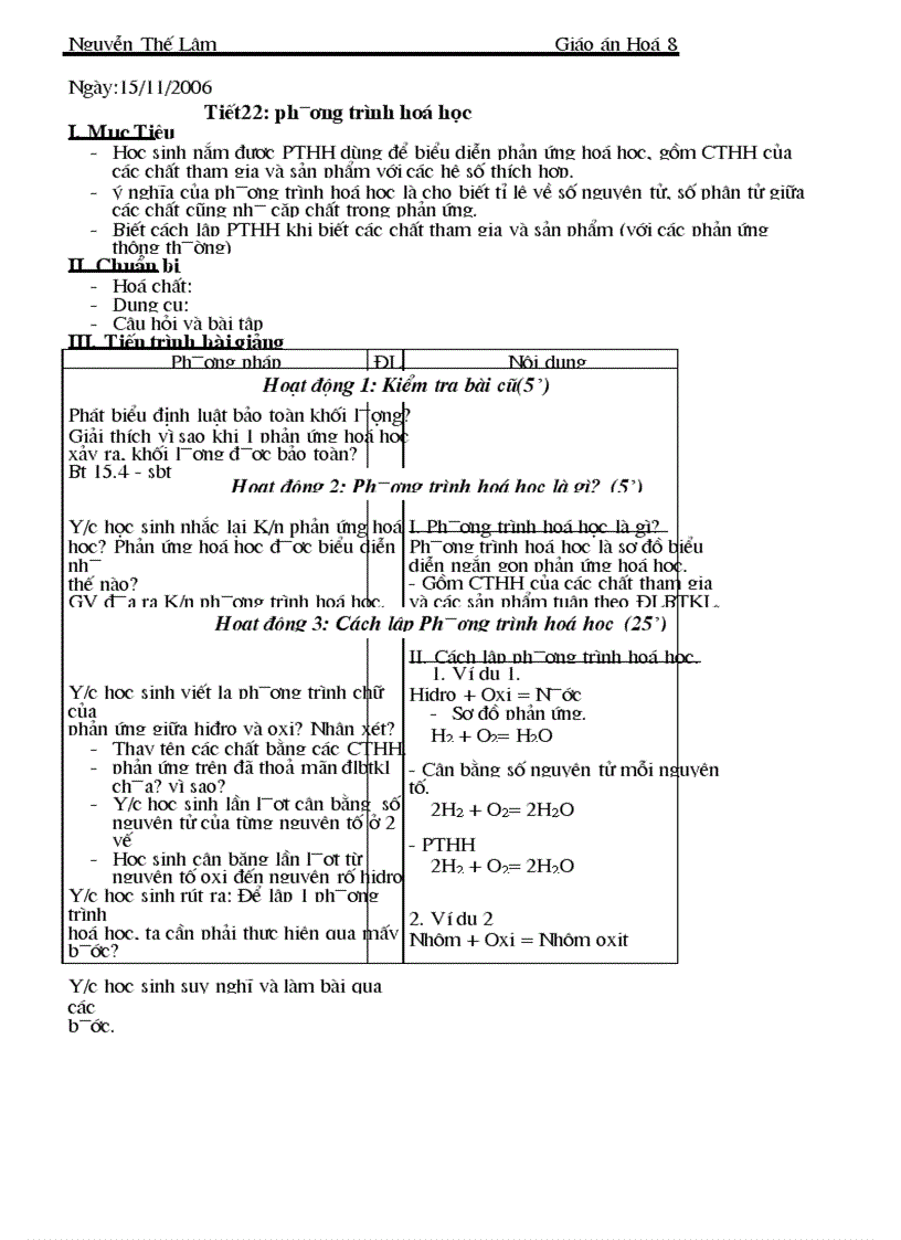 image for page Giáo án hóa học 8 trọn bộ 1