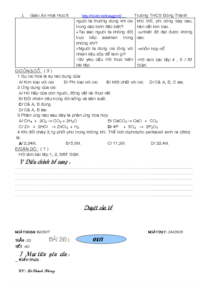 image for page Hóa học 8 tuần 20