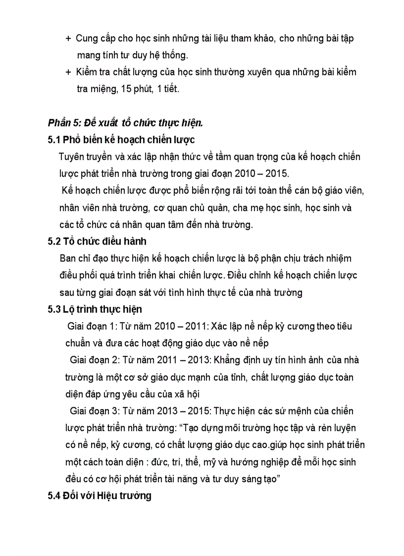 image for page Kế hoạch chiến lược trường THPT