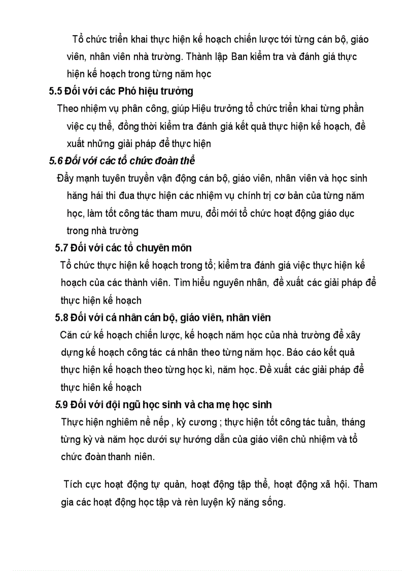 image for page Kế hoạch chiến lược trường THPT