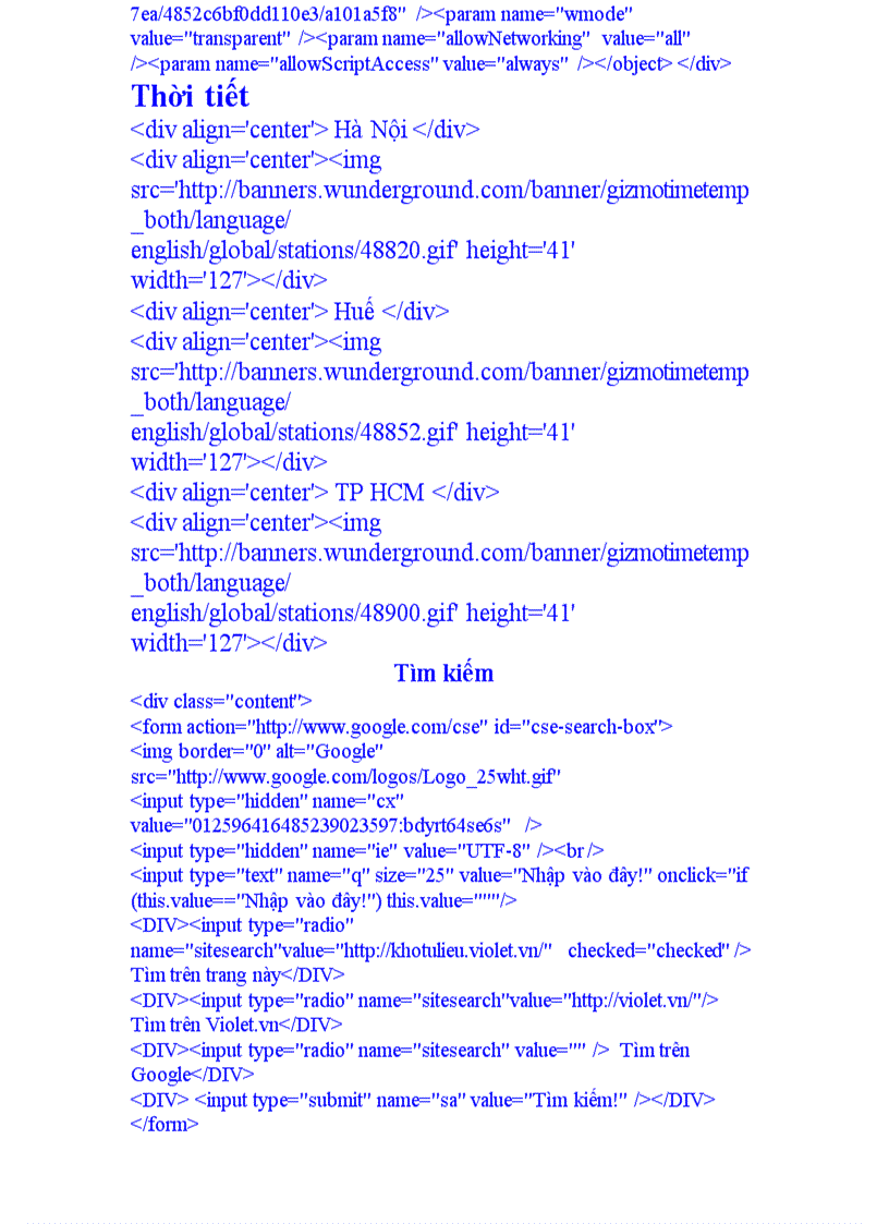 image for page Mã HTML cho website của thầy cô