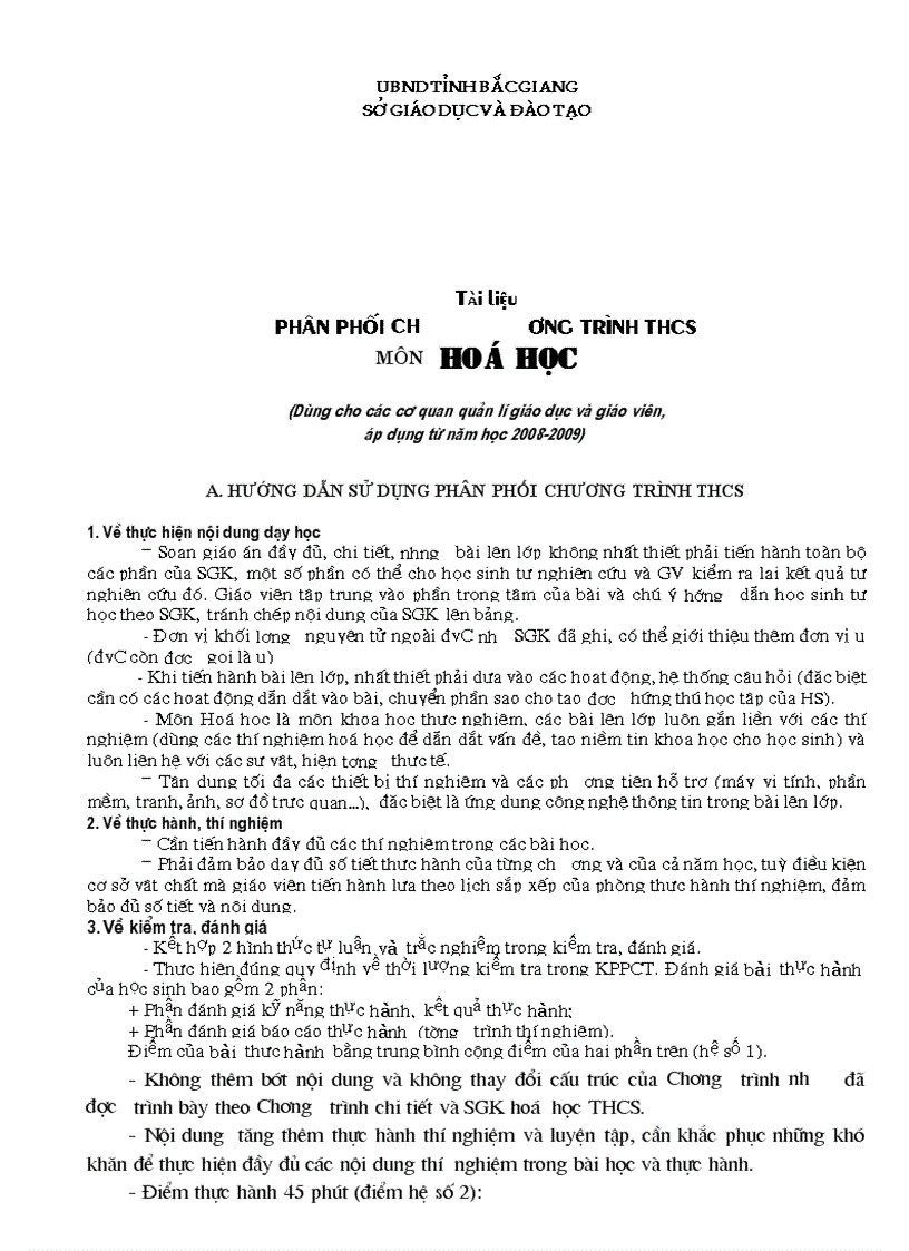 image for page Phân phối CT Hóa THCS chuẩn