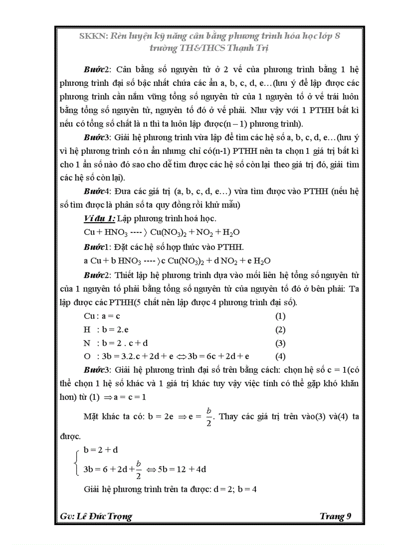 image for page Skkn ren luyen ky nang viet PTHH 8