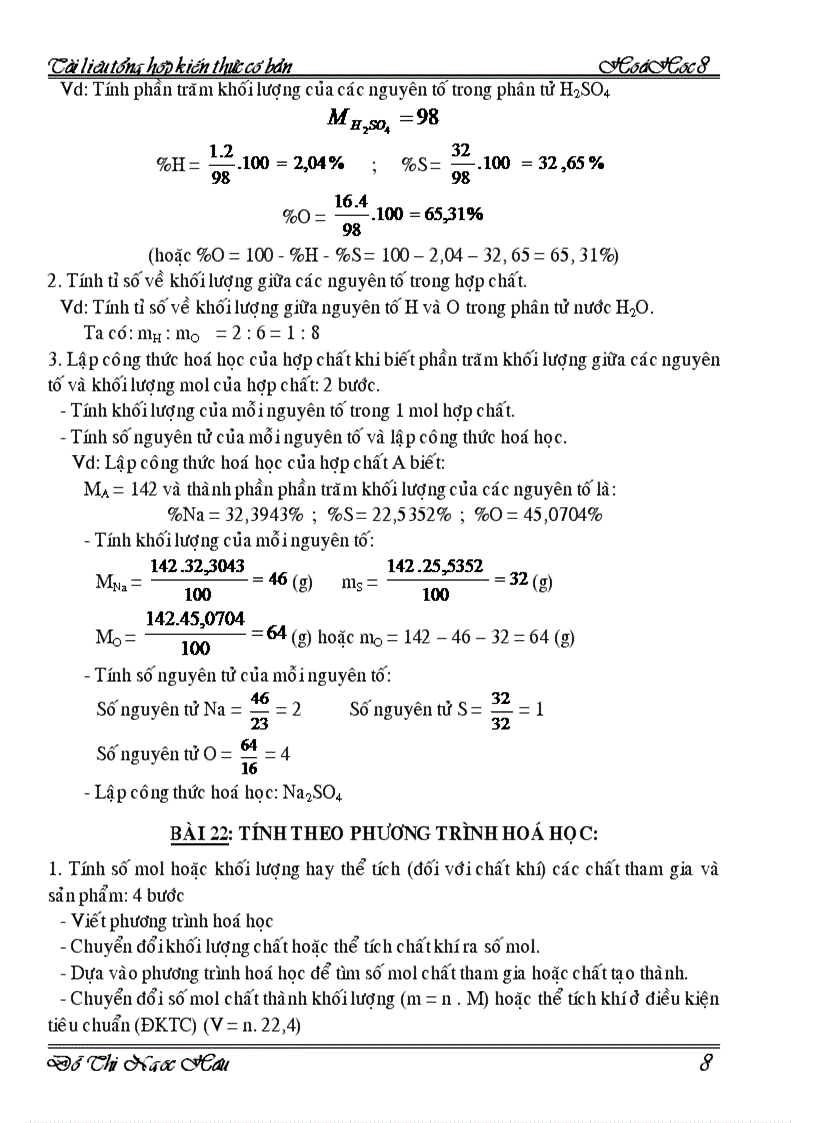 image for page Tài liệu tổng hợp kiến thức cơ bản hóa 8