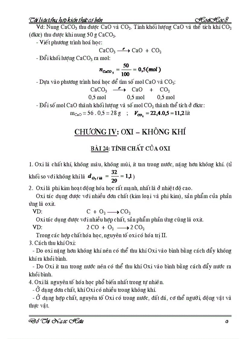 image for page Tài liệu tổng hợp kiến thức cơ bản hóa 8