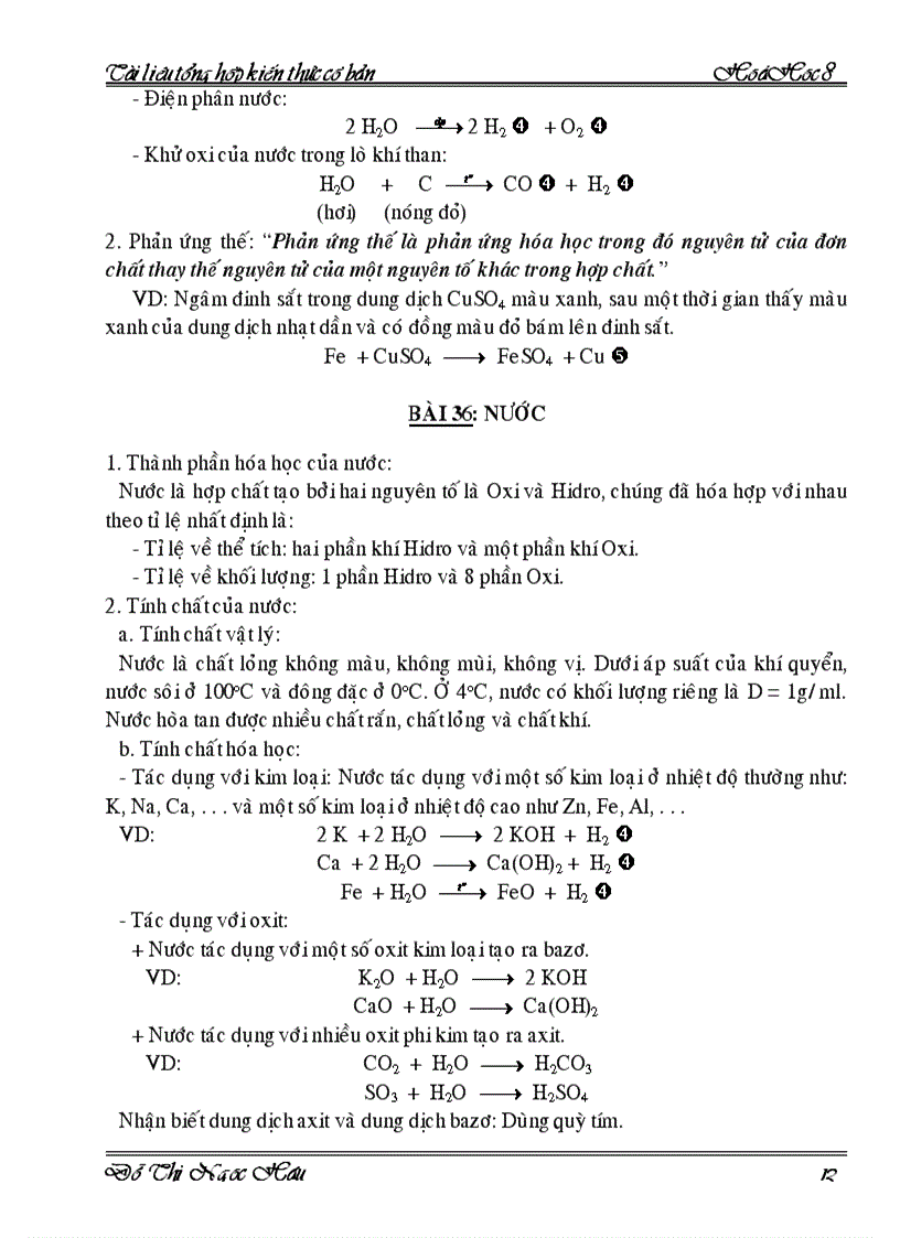 image for page Tài liệu tổng hợp kiến thức cơ bản hóa 8