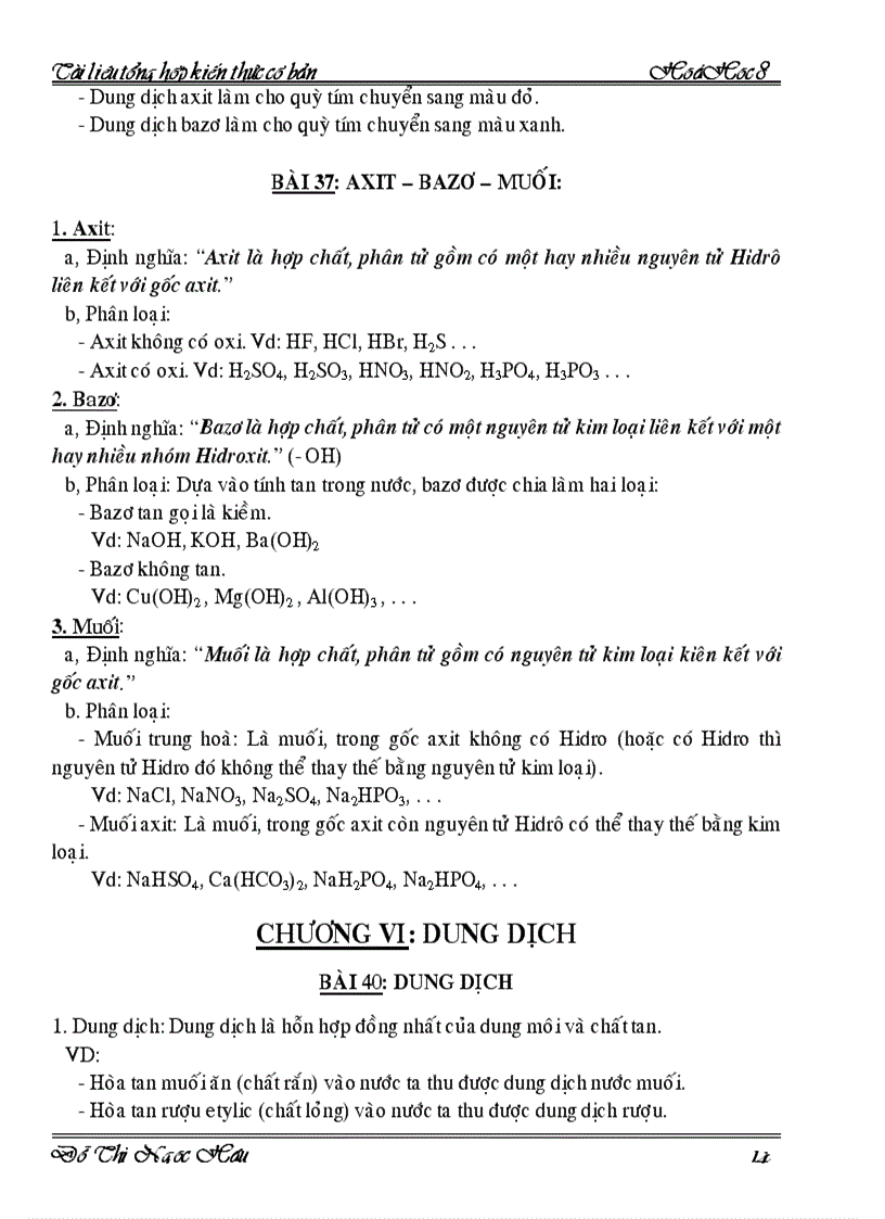 image for page Tài liệu tổng hợp kiến thức cơ bản hóa 8
