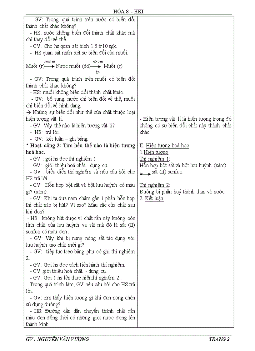 image for page Tiết 17 sự biến đổi chất hóa 8 nh 2011 2012