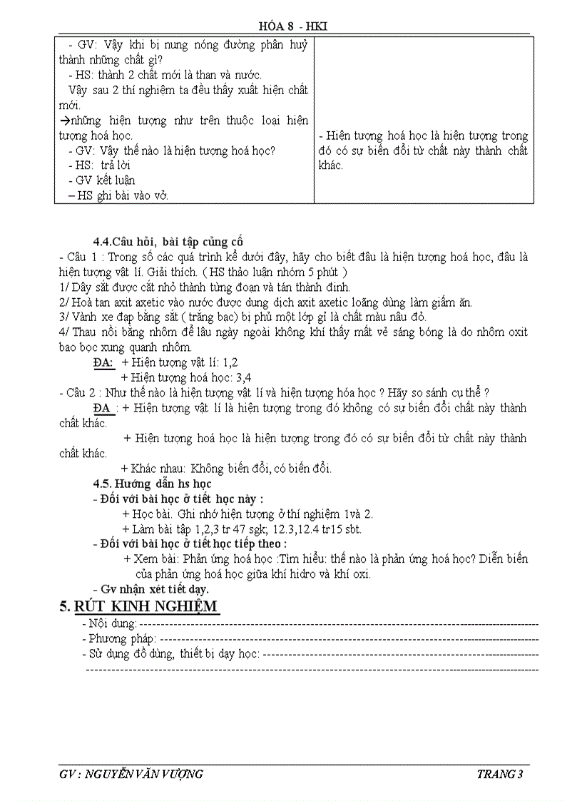 image for page Tiết 17 sự biến đổi chất hóa 8 nh 2011 2012