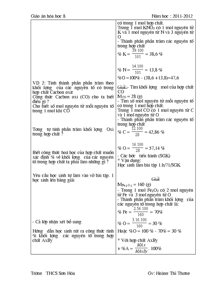 image for page Tiết 30 tính theo công thức hóa học t1