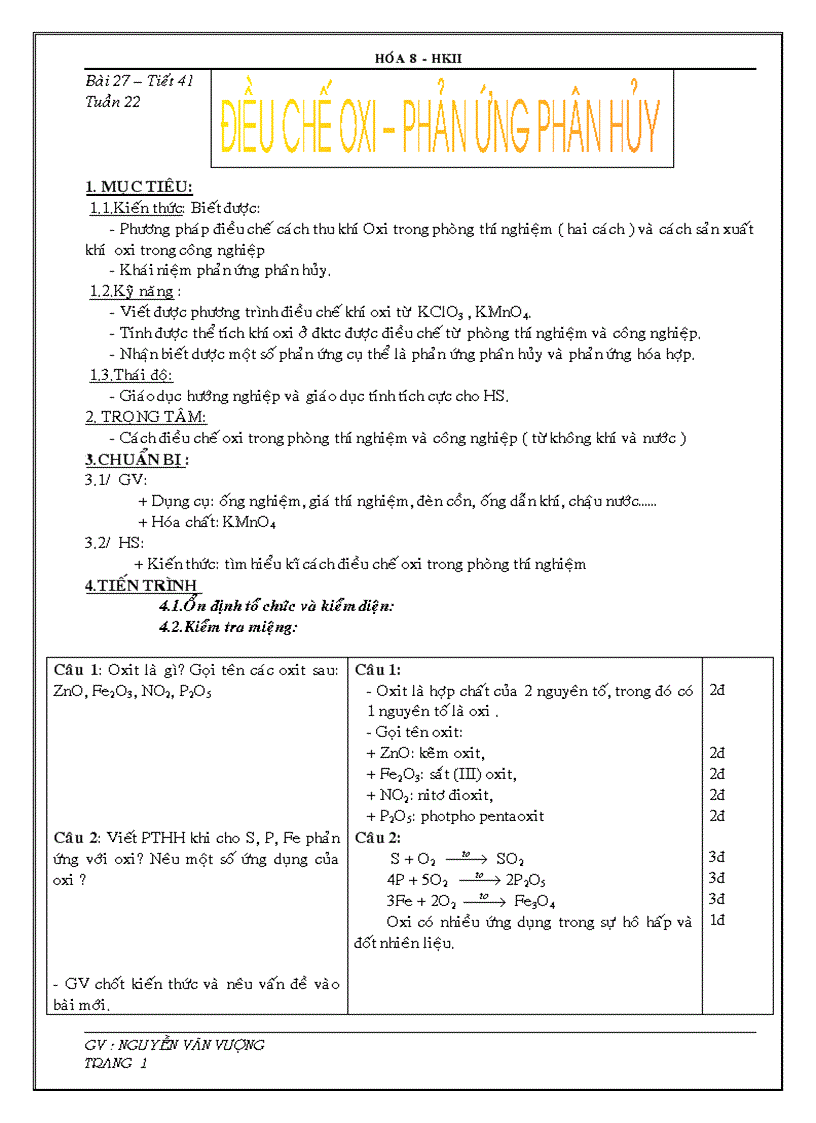 image for page Tiết 41 điều chế oxi