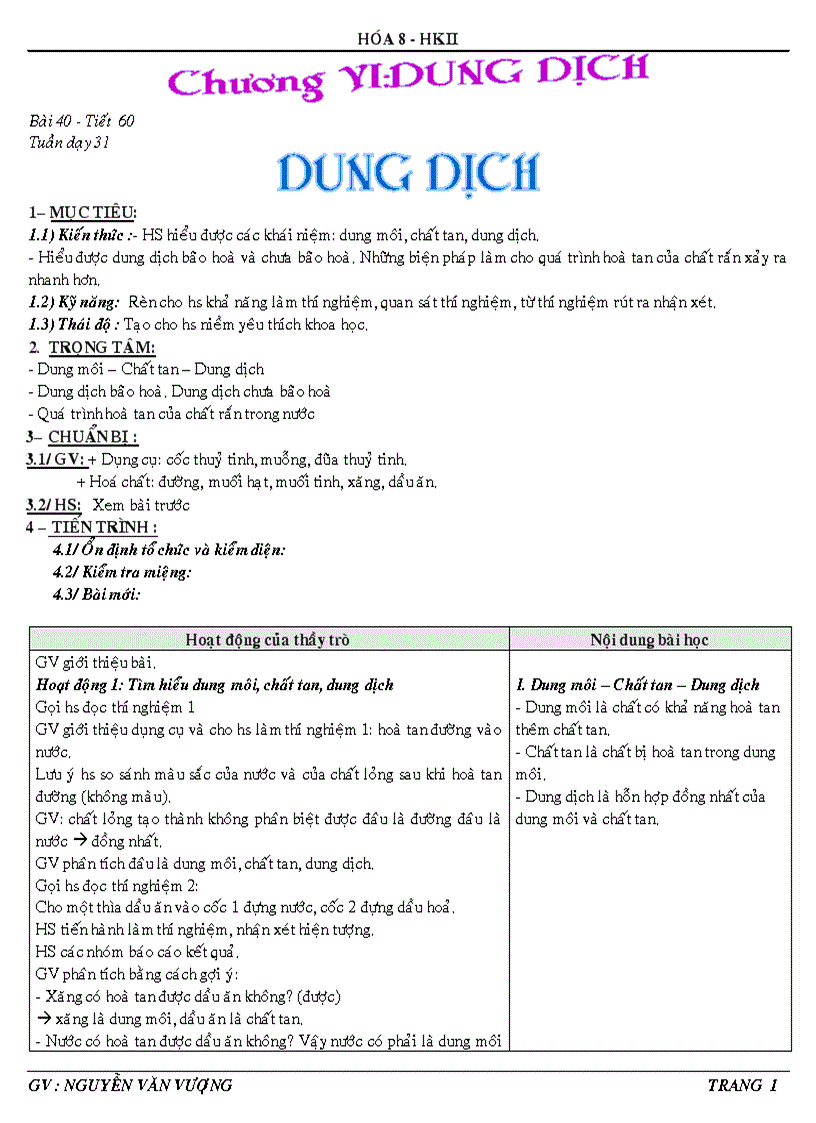Tiết 60 dung dịch