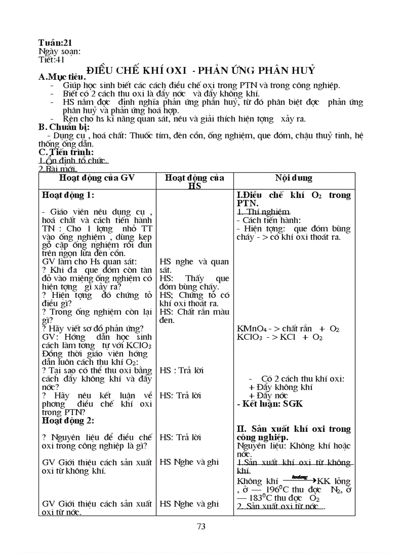 image for page Toàn bộ giáo án hóa học 8