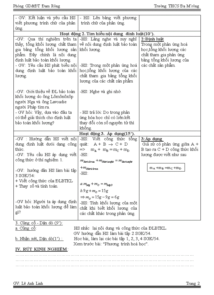 image for page Tuần 11 Tiết 21 Định luật bảo toàn khối lượng