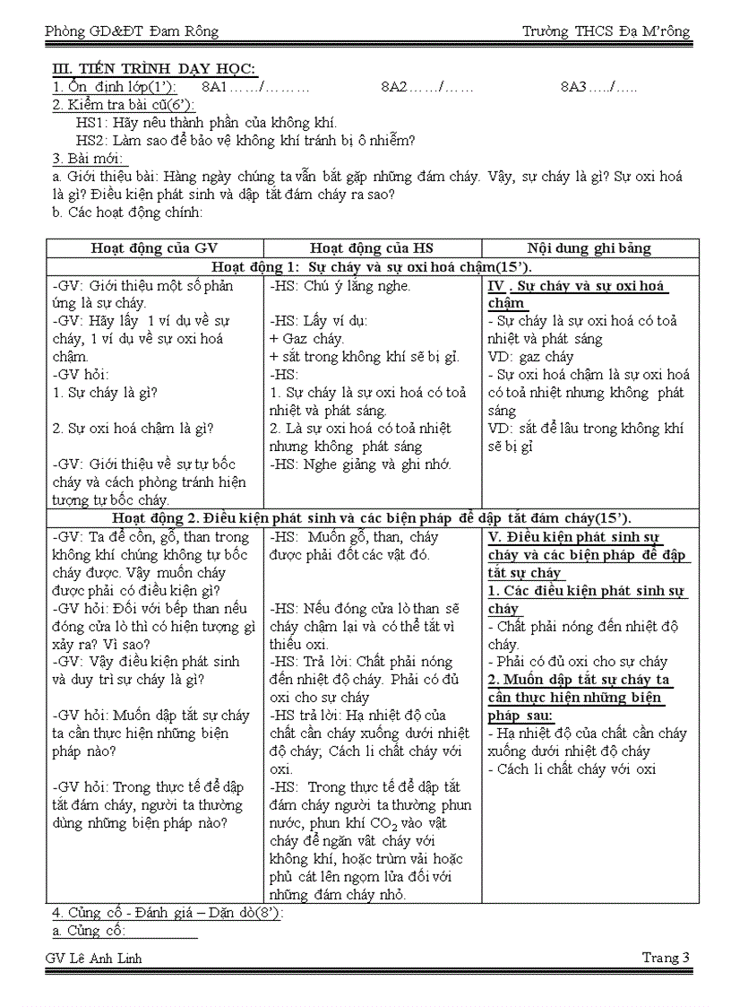 image for page Tuần 22 23 Tiết 42 43 Không khí Sự cháy