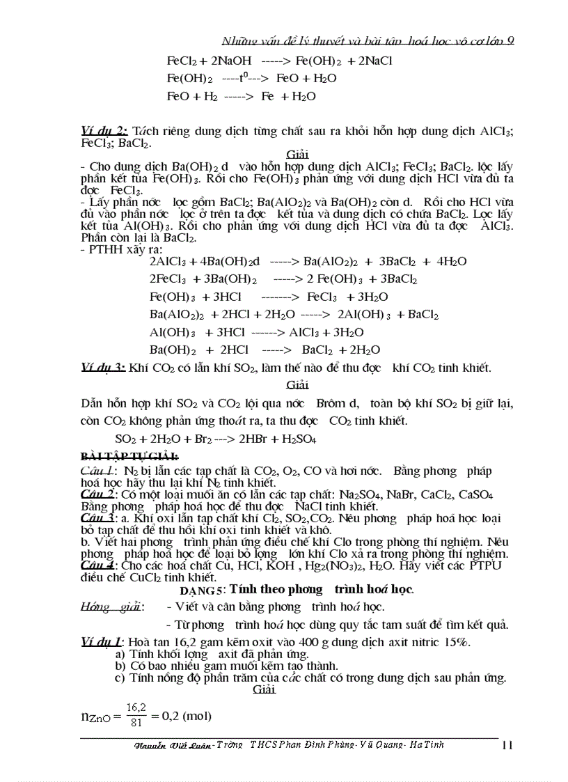 image for page 10 Dạng toán Hóa học vô cơ lớp 9