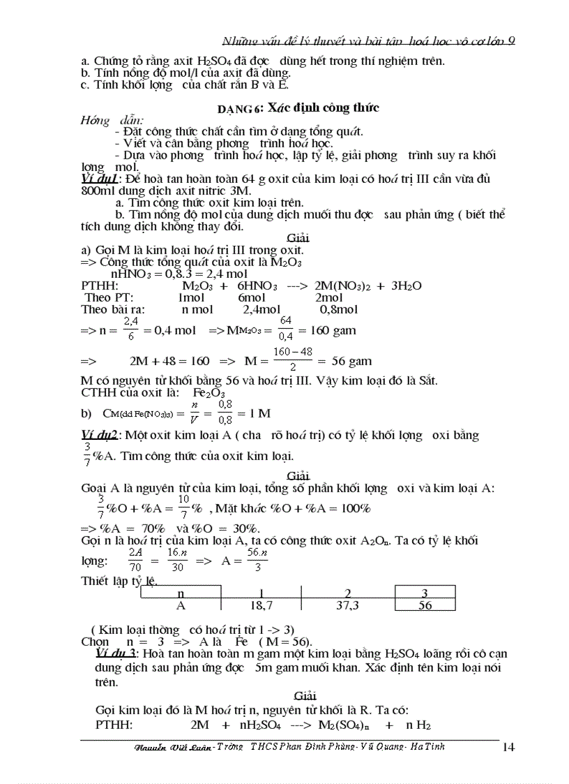 image for page 10 Dạng toán Hóa học vô cơ lớp 9