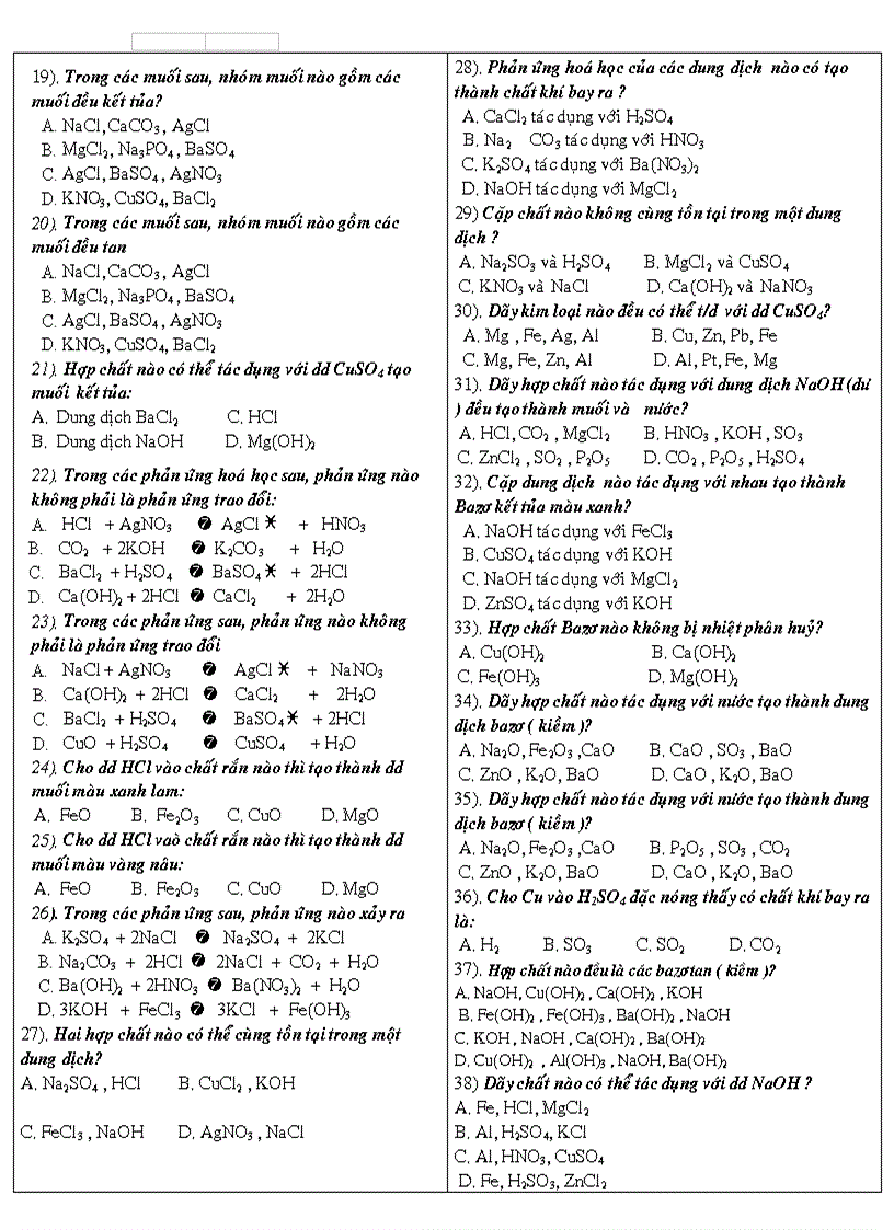 image for page 100 c&#226;u trắc nghiệm hay nhất HKI