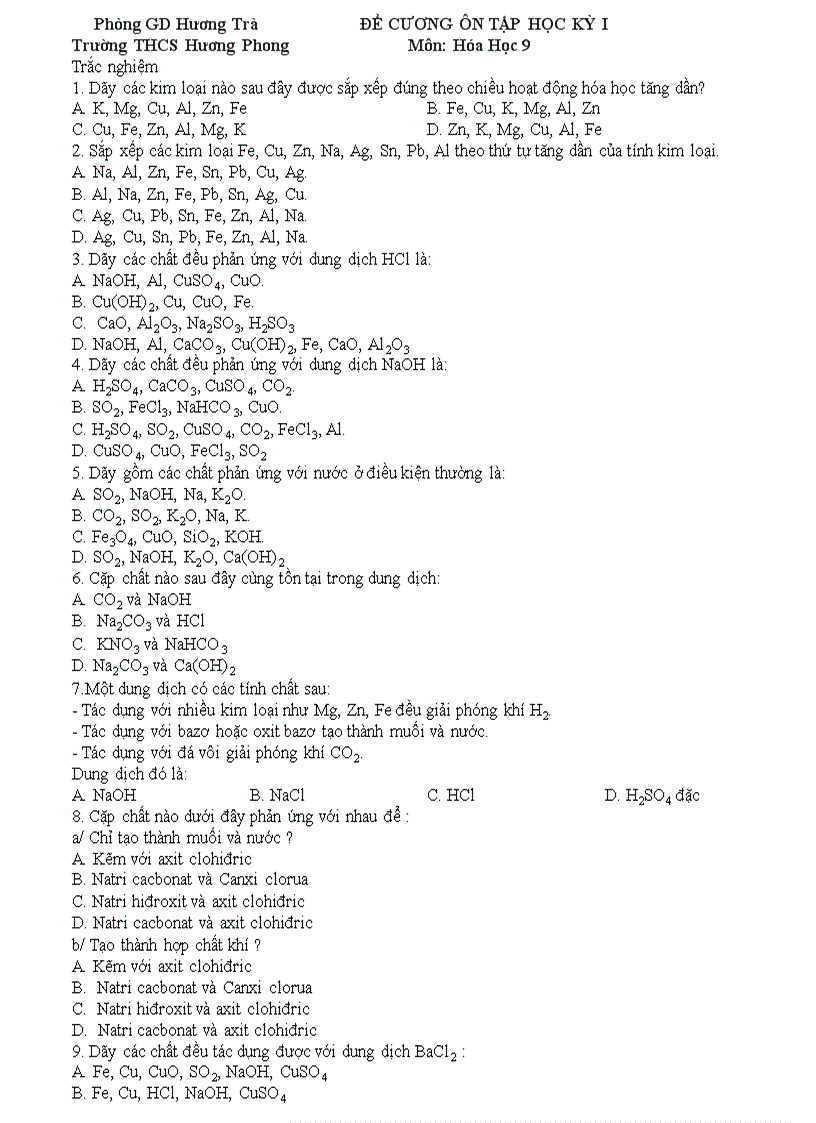 image for page 1000 Câu trắc nghiệm Hoá hoc 9