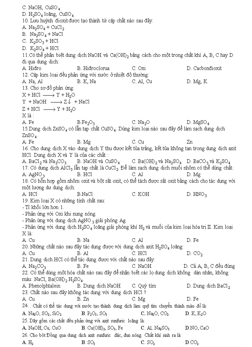image for page 1000 Câu trắc nghiệm Hoá hoc 9